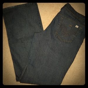 LEI dark wash bootcut blue jeans 13